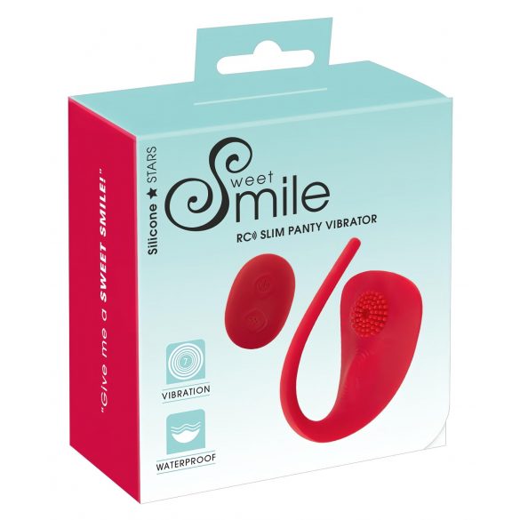 SMILE Slim Panty - akumulátorový, rádio řízený klitorální vibrátor (červený)