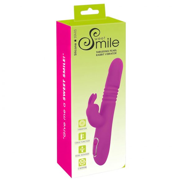 SMILE Rabbit - růžový rotační vibrátor s drážděním klitorisu