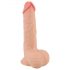 Přirozený dotek - dildo s kůží - 19 cm (přírodní)