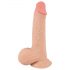 Přirozený dotek - dildo s kůží - 19 cm (přírodní)