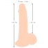 Přirozený dotek - dildo s kůží - 19 cm (přírodní)