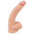 Přírodní potěšení - dildo s kůží - 25 cm (přírodní)