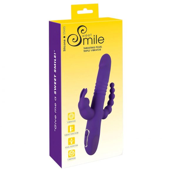 SMILE Triple - rotační & pulzující vibrátor se třemi rameny (fialový)