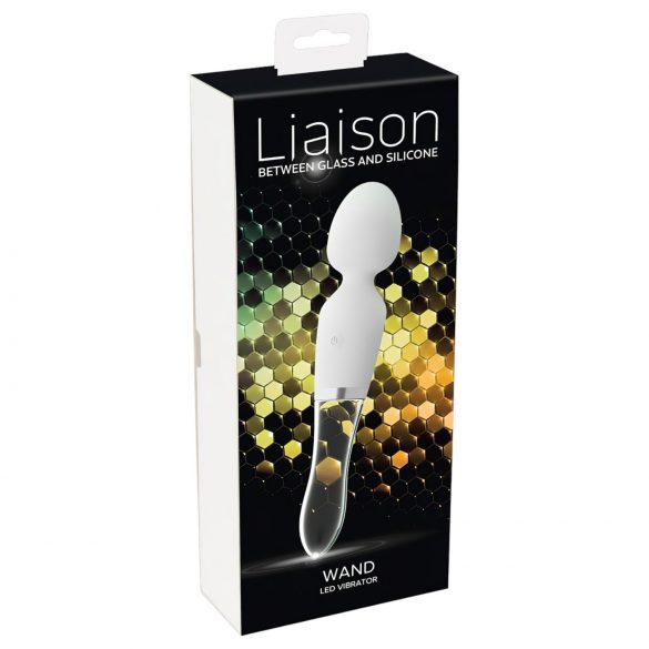 Liaison Wand - silikon-sklo LED vibrátor (průhledný)