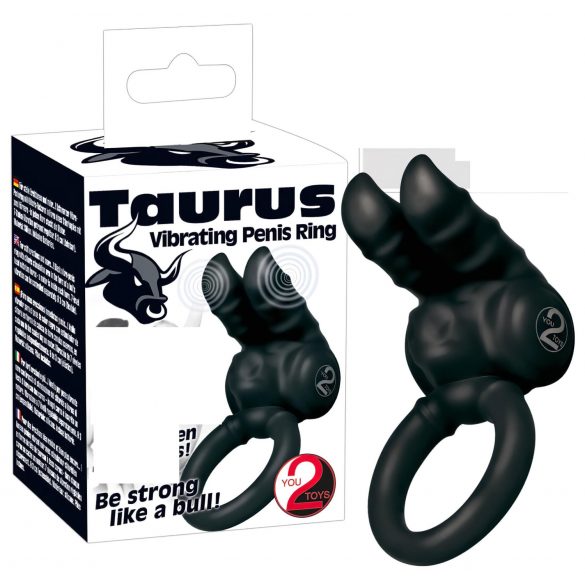 You2Toys - Taurus - dvoumotorový vibrační erekční kroužek (černý)