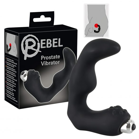 Rebel - černý zakřivený vibrátor pro prostatu