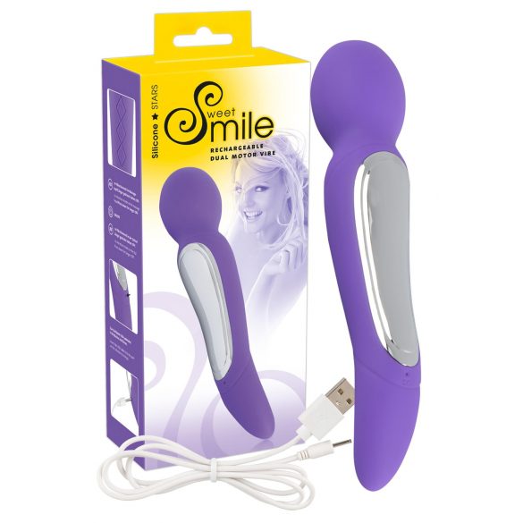 SMILE Wand - Dvojitý motorický masážní vibrátor (fialový)