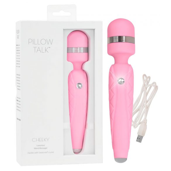 Pillow Talk Cheeky Wand - růžový akumulátorový masážní vibrátor