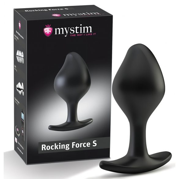 mystim Rocking Force S - elektro anální kolík - malý (černý)