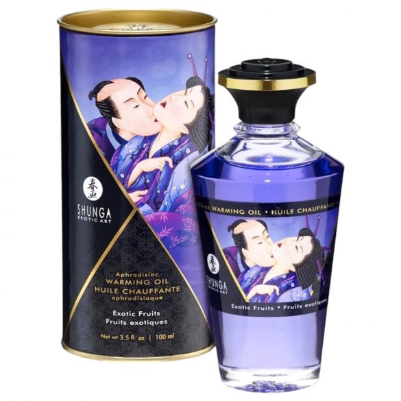 Shunga - hřejivý masážní olej - exotické ovoce (100ml)