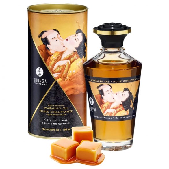 Shunga - hřejivý masážní olej - karamel (100 ml)