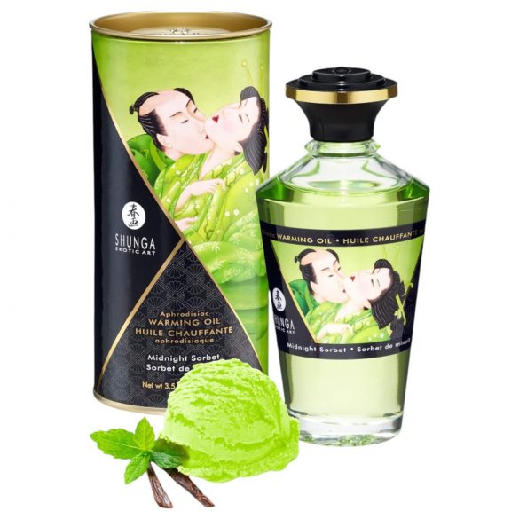 Shunga - hřejivý masážní olej - sorbet půlnoci (100ml)