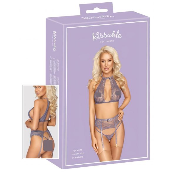 Líbivé krajkové prádlo set (fialové) - L/XL