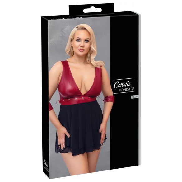 Cottelli Bondage Plus Size - babydoll (červená-černá)