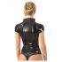 LATEX - Dámský top s krátkým rukávem a zipem (černý) - XL