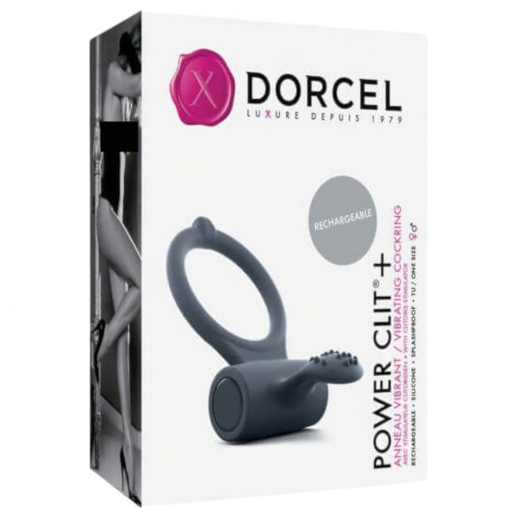 Dorcel Power Clit Plus - vibrační kroužek na penis (černá)