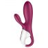 Satisfyer Hot Bunny - chytrý hřejivý vibrátor s králíčky (červený)