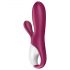 Satisfyer Hot Bunny - chytrý hřejivý vibrátor s králíčky (červený)