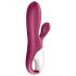 Satisfyer Hot Bunny - chytrý hřejivý vibrátor s králíčky (červený)