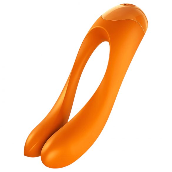 Satisfyer Candy Cane - voděodolný dvouhlavý vibrátor (oranžový)