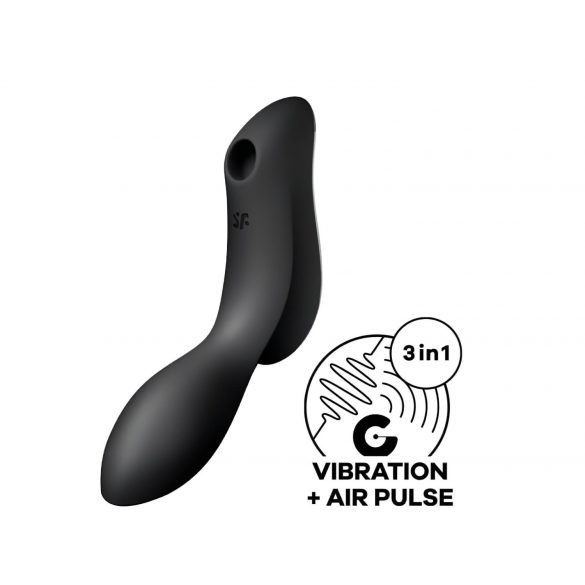 Satisfyer Curvy Trinity 2 - vzduchový 2v1 vibrátor (černý)