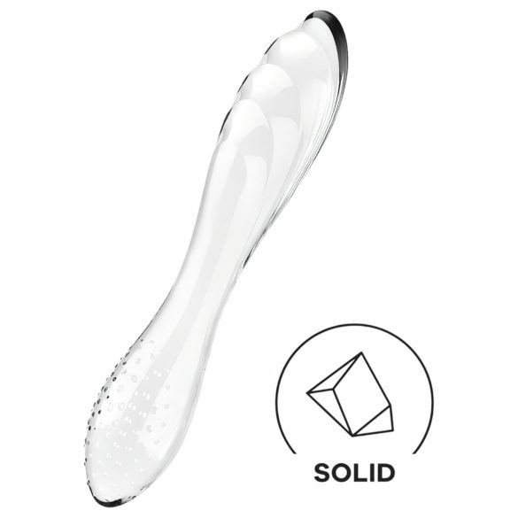 Satisfyer Dazzling Crystal 1 - dvoustranné skleněné dildo (průhledné)