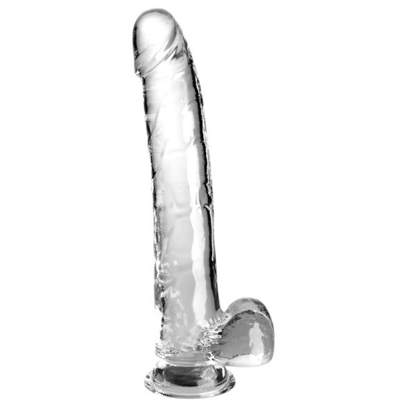 King Cock Clear 11 - varlatový dildo (průhledný)