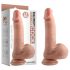 Dual Density realistické dildo 18 cm - přísavka, přírodní vzhled