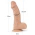 Lovetoy Real Extreme - Přísavkový, realistický penis s varlaty - 23cm (přírodní)