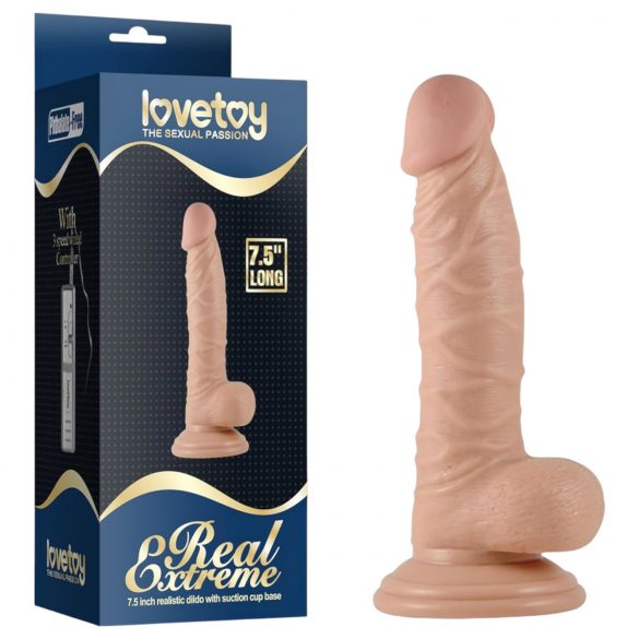 Realistické G-bod dildo s varlaty - 19 cm (přírodní)