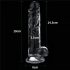 Lovetoy Flawless Clear - průhledné přísavné dildo, 19cm