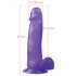 Jelly Studs - realistický fialový dildo s přísavkou 20 cm