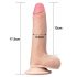 Lovetoy Sliding-Skin - dvouvrstvé dildo - 18 cm (přirozené)