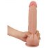 Lovetoy klouzavá pokožka - dvouvrstvé dildo - 23 cm (přírodní)