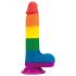 Lovetoy Prider - realistické dildo s varlaty - 20 cm (duhové)