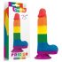 Lovetoy Prider - realistické dildo s varlaty - 20 cm (duhové)