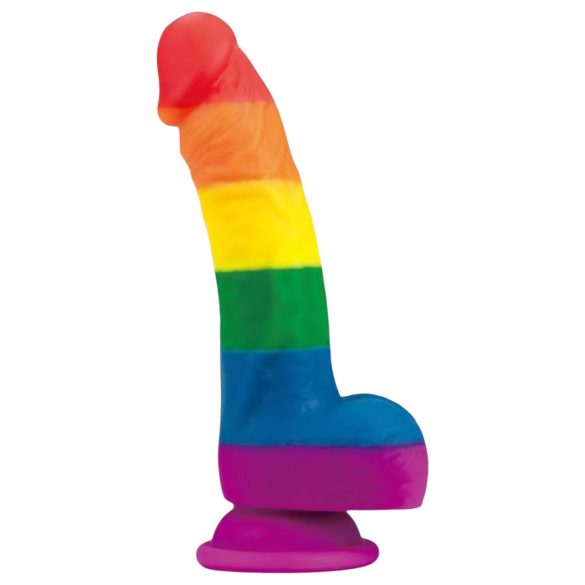 Lovetoy Prider - realistický silikonový dildo - 19 cm (duhový)