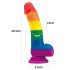 Lovetoy Prider - realistický silikonový dildo - 19 cm (duhový)