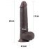 Lovetoy Sliding-Skin - dvouvrstvé dildo - 23cm (hnědé)