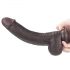 Lovetoy Sliding-Skin - dvouvrstvé dildo - 23cm (hnědé)