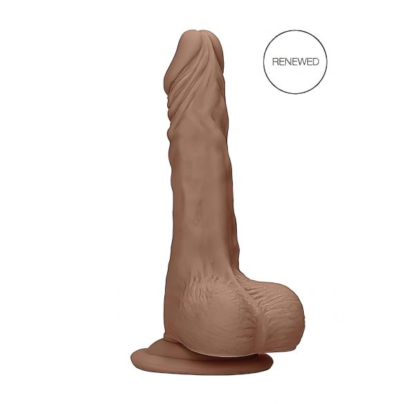 RealRock Dong 7 - realistický dilda s varlaty (17 cm) - tmavá přírodní