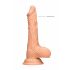 RealRock Dong 8 – realistický dildó s varlaty (20 cm) – přírodní