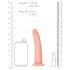 RealRock Slim - realistický dildo - 15,5 cm (přírodní)