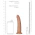 RealRock Slim - realistické dildo 15,5 cm (tmavá přírodní)