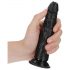 RealRock štíhlé dildo - 15,5cm (černé)