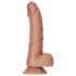 RealRock přísavkový dildo s varlaty - 15,5 cm (tmavě přírodní)