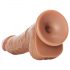 RealRock přísavkový dildo s varlaty - 15,5 cm (tmavě přírodní)