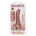 RealRock přísavkový dildo s varlaty - 15,5 cm (tmavě přírodní)