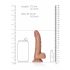 RealRock přísavkový dildo s varlaty - 15,5 cm (tmavě přírodní)