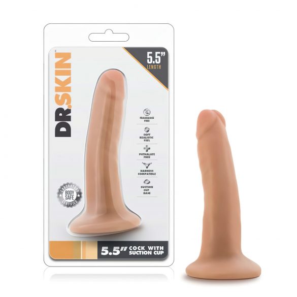 Dr. Skin 5,5 - realistický dildo s přísavkou - přírodní (14 cm)